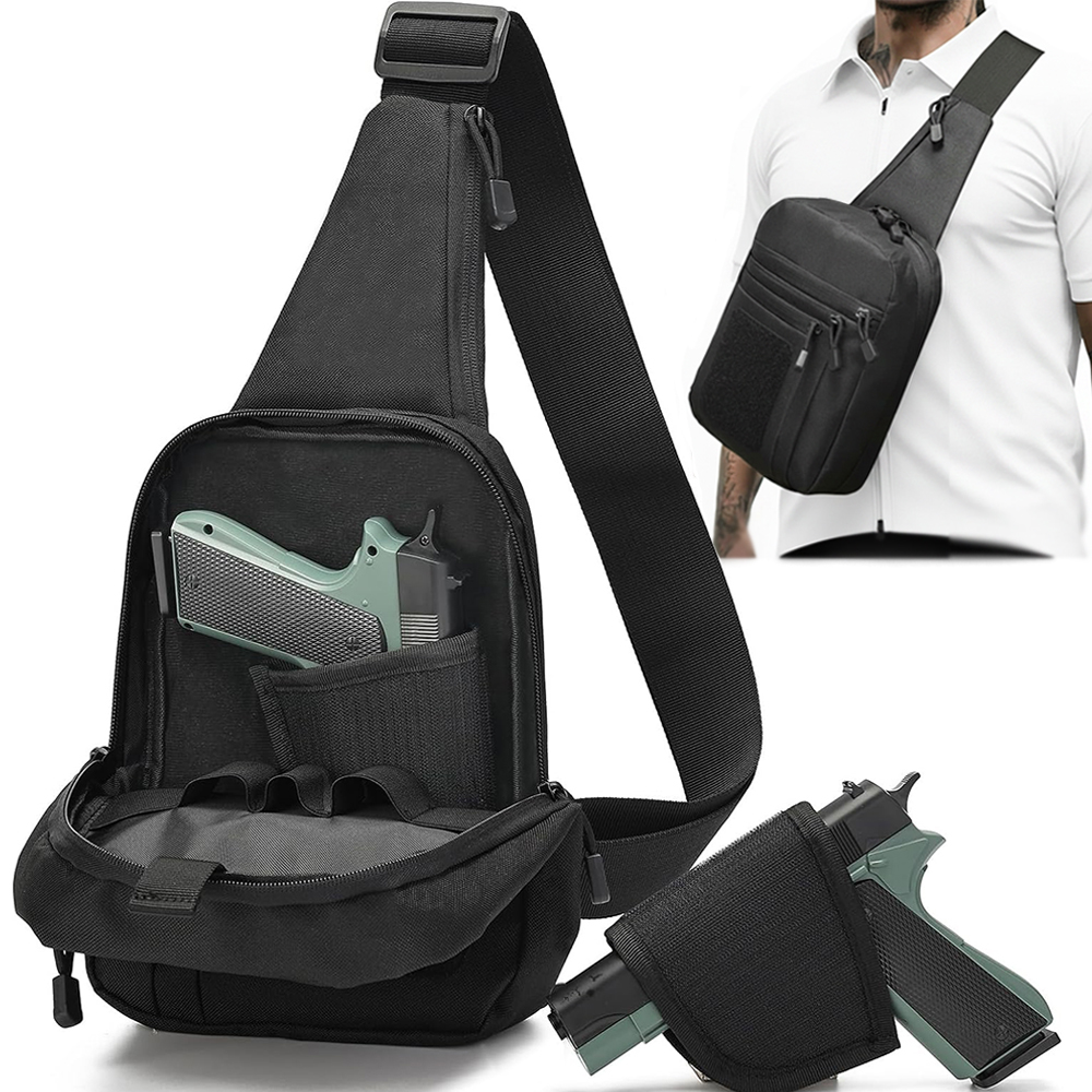 Edc Concealed Carry Sling Bag - Borsa tattica per pistola, fondina per